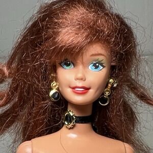 Vtg 1994 Mattel Barbie Cut N Style Redhead Doll 12644 Nude #2